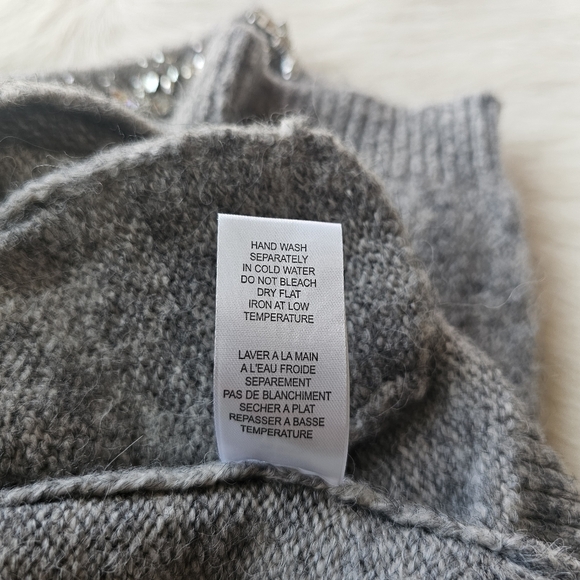 Wool Blend Embellished Crop Sweater - Picture 7 of 7